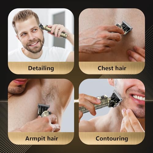 Solati Gold Men's Hair Clippers - Professional Cordless Trimmer with LCD Display & Titanium Blades