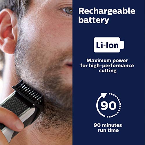 Philips Norelco Series 5500 Beard & Hair Trimmer BT5511/49, Cordless, Washable, Adjustable Lengths