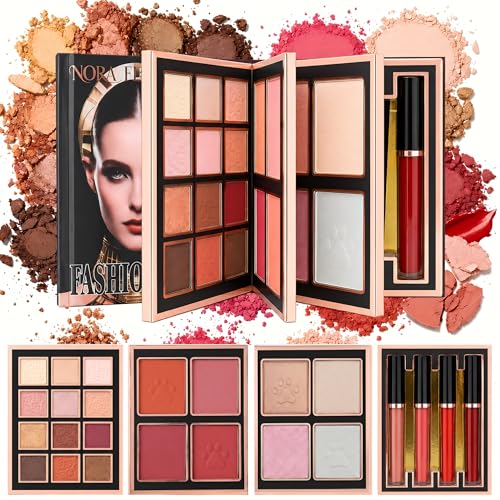 All-in-One Travel Makeup Kit with 12 Eyeshadows & Lip Gloss