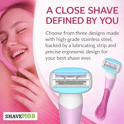 ShaveMOB 6-Blade Women's Razor Kit (Flex Head Handle + 24 Refills) - The Perfectionist Shaving Kit