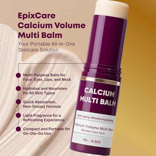 Layla Mae Calcium Volume Multi Balm Stick - Anti-Wrinkle Face Lift Firming & Tightener Skincare - Wrinkles Smooth Skin Eye Lip & Neck Care Hydrating Moisturizing Multi-Balm with Collagen