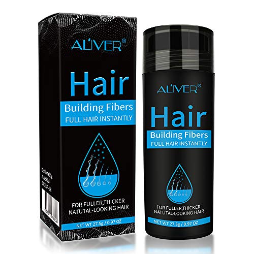 Black Hair Fibers for Thinning Hair - Instant Volume Keratin Powder