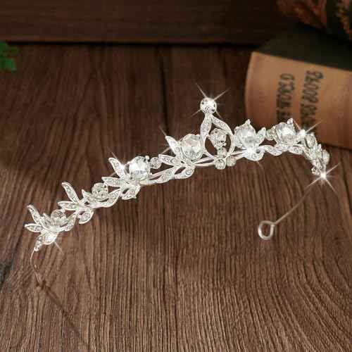 Crystal Tiaras & Crowns for Women, Bride Royal Queen Headband Princess Headpieces for Birthday Cake Crown & Prom Pageant Party