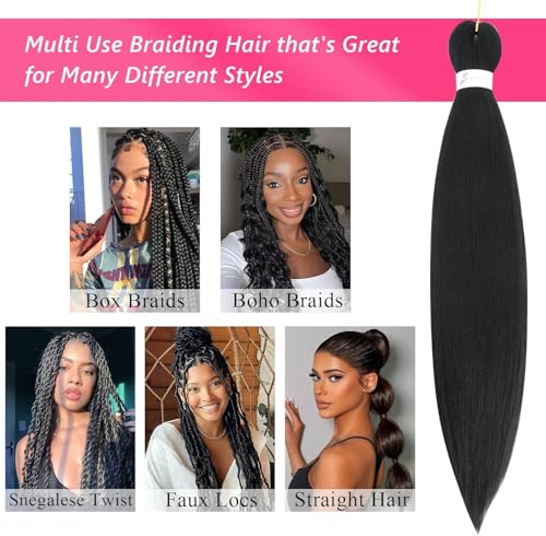 Pre-Stretched Braiding Hair 26 Inch 8 Pack Yaki Crochet
