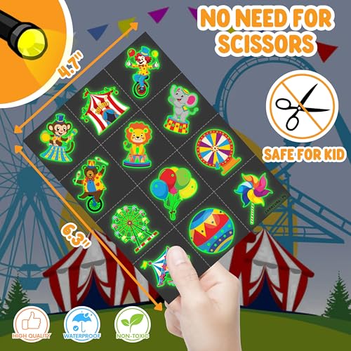 72 Piece Carnival Party Favors - LED Finger Lights & Glow Tattoos