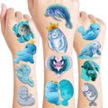 96PCS Cute Manatee Temporary Tattoos - 8 Sheets Ocean Party Favors