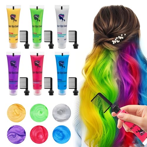 Byhoo Temporary Hair Dye Comb 6-Pack for Dark Hair