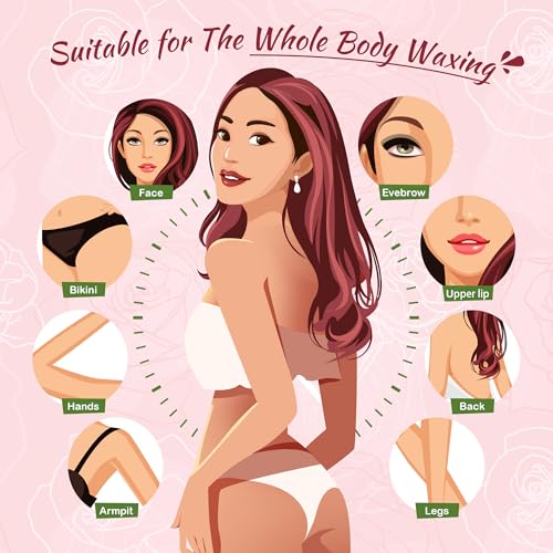 Ajoura Wax Beads for Hair Removal, 1lb Pink Rose Hard Wax for Coarse Hair, Perfect for Brazilian, Bikini, Eyebrow, Legs, Facial, and Full Body Waxing, At-Home Wax Refill for Women and Men