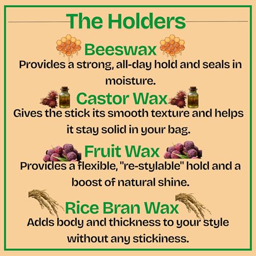 GranNaturals Slick Back Hair Wax Stick - Natural Oils & Beeswax