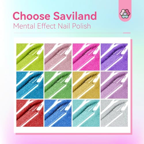 SAVILAND Fingernail Polish Set Quick Dry: 18 Color Pearl Nail Polish Set and Metallic Regular Nail Polish Kit with Base-Top Polish for Toe Nail DIY Home