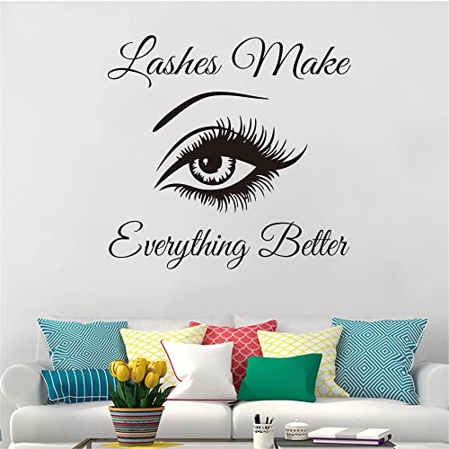 Eye-Catching Lashes Wall Decal | 20" x 19" Removable PVC Sticker