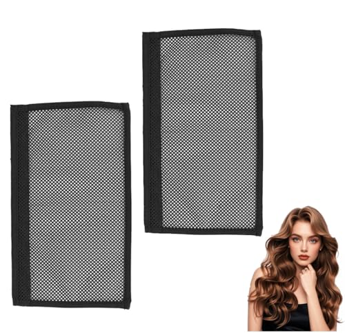 No Heat Hair Curling Nets for Loose Waves & Ringlets - 13 Inch Black, 2 Pack