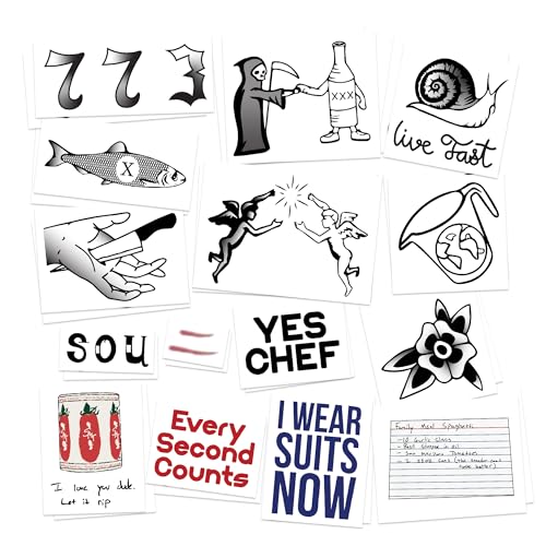 Cosplay Temporary Tattoos - Chef Inspired Design for Halloween, Costume Parties & Fan Conventions - MADE in USA - DOUBLE PACK!