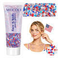 MEICOLY 50g Red White Blue Star Body Glitter - 4th of July