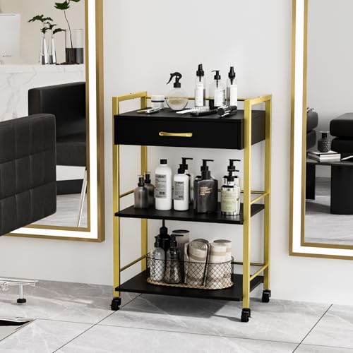 Beauty Salon Trolley Cart with Drawer & Shelves