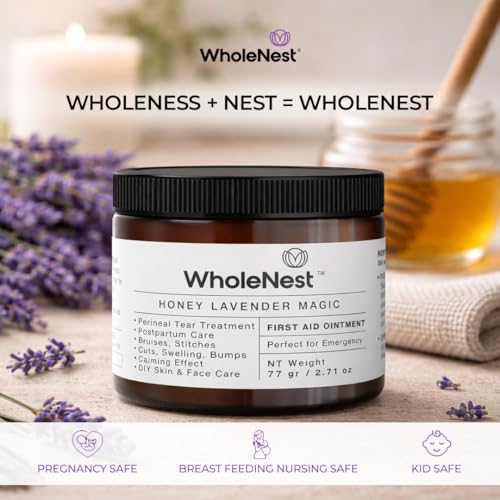 Honey Lavender Perineal Balm | Multi-Purpose Natural Healing Balm | Ideal for Postpartum, Kitchen Burns, Ingrown Toenails & After-Birth Recovery | Gentle Botanical Family Care ? 2.71 oz