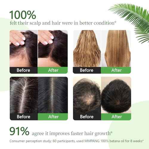 Batana Oil for Hair Growth Organic Raw Batana Hair Oil Natural Cold Pressed Pure Glass Bottle Oils to Thicken Brows, Repair Hair & Scalp, Fights Frizz, All Hair Types (2 fl oz) by MMPANG
