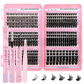 D Curl Lash Clusters Kit - DIY Eyelash Extensions with Bond & Seal