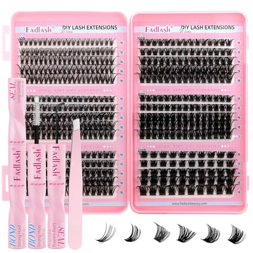 D Curl Lash Clusters Kit - DIY Eyelash Extensions with Bond & Seal