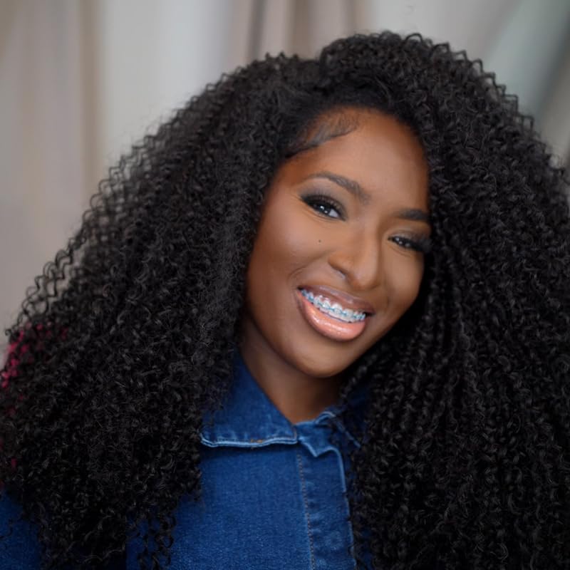 Frodio Kinky Curly Half Wig 20 Inches - Glueless Drawstring Wig