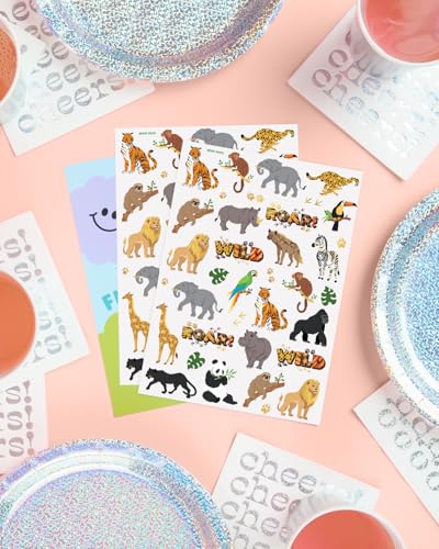 xo, Fetti Jungle Animals Temporary Tattoos - 56 Gold Foil