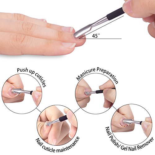 Ejiubas Professional Cuticle Trimmer & Pusher Set - Stainless Steel Nipper