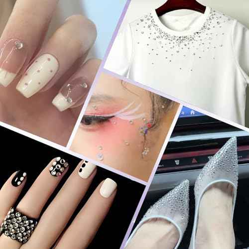 2000PCS SS20 Flatback Rhinestones | 12-Facet Diamond-Cut Glass Gems for Nail Art, Clothing, DIY Crafts |Glue-On Decoration Stones with Silver Backing(Crystal)