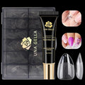UNA GELLA Gel Nail Kit Nail Extension Kit with Soft Gel Nail Tips Almond Nails Tips 600Pcs with Nail Glue Gel 15ml 1Pcs Innovative DIY Nails Art Home Gelly Tips Acrylic Nail Kit