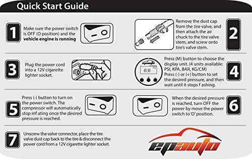 epauto 12V DC Portable Air Compressor Pump, Digital Tire Inflator