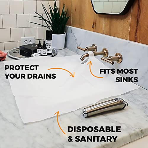 Disposable Beard Hair Catcher for Men - No Plastics - Biodegradable Sink Cover for Shaving and Trimming - Beard Bib Alternative - Simply Buzz, Catch, Toss