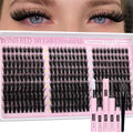 Winifred Lash Clusters Kit Fairy Wispy Eyelash Clusters with Spikes Lash Extension Kit Cluster Eyelash Extensions C Curly Anime Individual Lashes Kit Lash Bond and Seal Tweezers (12-20mm)