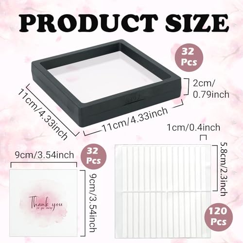32 Pcs Press On Nail Packaging Box Set with Adhesive Tape
