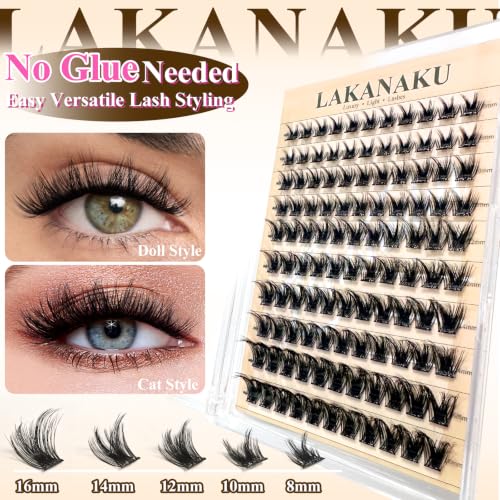 Self Adhesive Eyelash Clusters D Curl 8-16mm Wispy Press On