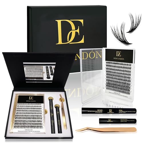 Cluster Lash Kit D¡¯Escand?n ? Reusable Eyelashes Extension with Magnetic Tray, Applicator, Bond & Seal, Remover and Mirror