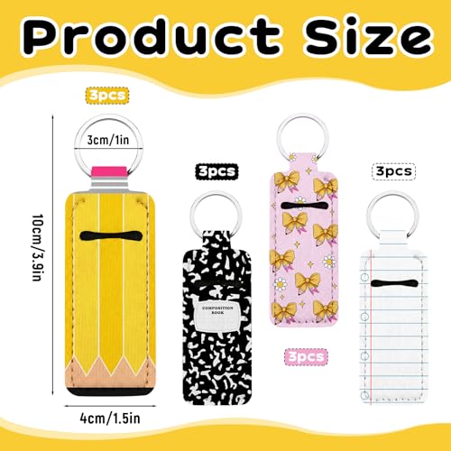 Kenning 12-Piece Teacher Lipstick Holder Keychain Bulk Pack