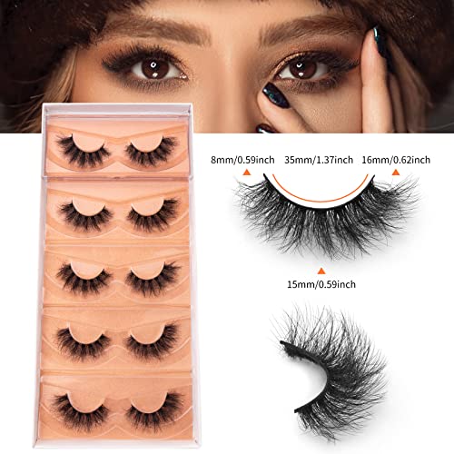 DYSILK Fluffy Mink Lashes 5 Pairs 6D 16mm