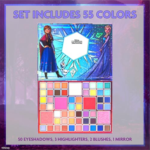 Frozen 55-Well Eye Shadow Palette with Blush & Highlighter