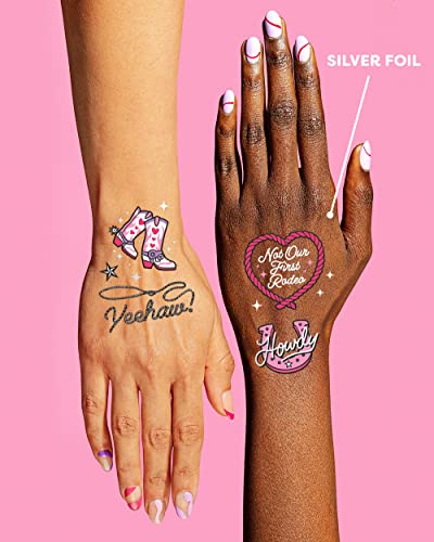 Rodeo Birthday Party Temporary Tattoos - 46 Silver Designs