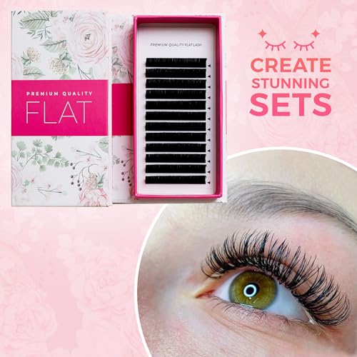 LLBA Eclipse Flat Eyelashes Extension - Mixed 8-15mm Flat Eyelash Extension Supplies Light Lashes | Individual Eyelashes Salon Use | Black Mink False Lashes