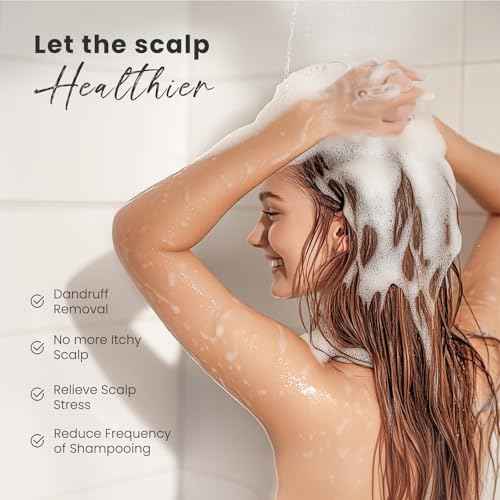 AIMIKE Scalp Massager - Silicone Shampoo Brush for Hair, Dandruff Removal & Hair Growth Stimulator - Exfoliator for Dry & Wet Scalp