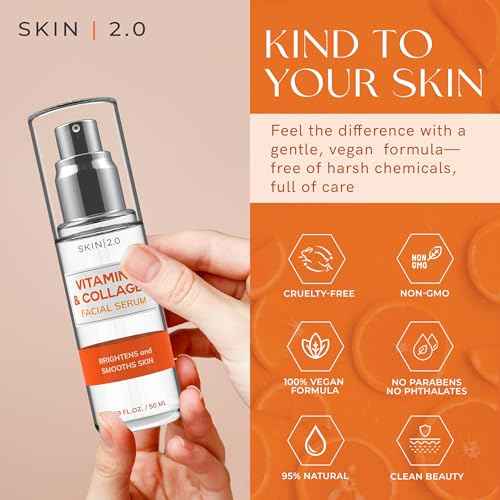 Vitamin C & Collagen + Retinol & Vitamin E Facial Serum Set - Dermatologist Tested, Anti-Aging, Dark Spot Remover, Brightening - Cruelty-Free, Clean Beauty, Korean Skincare - 1.69 oz (2-Pack)