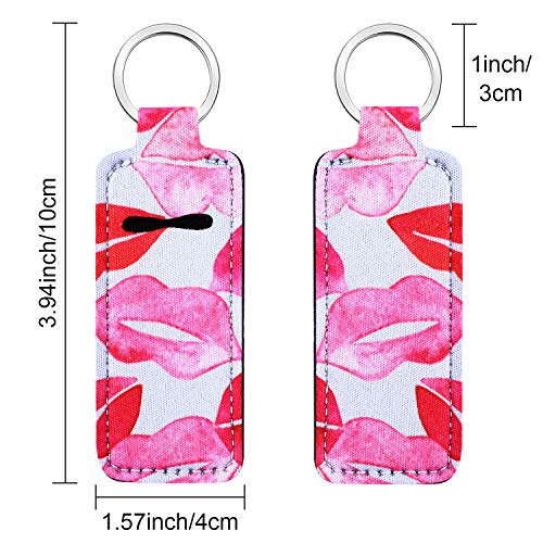 Frienda 12-Pack Lipstick Holder Keychain with Neoprene Sleeve