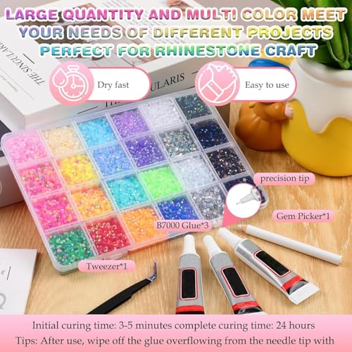 32000PCS Bedazzling Kit with 3mm Rhinestones & Tools