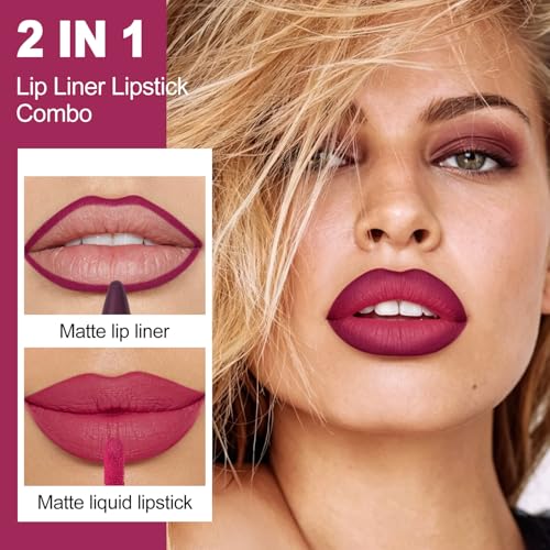 Purple & Hot Pink Matte Liquid Lipstick Liner Set