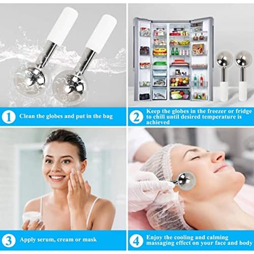 Globes for Facials, Cooling Roller for Face, Cryo Sticks Massager for Face Neck & Eyes, Cold Roller Skin Care for face Puffiness, Dark Circles, Wrinkles, Collagen Production (Gold)
