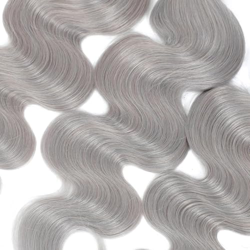Freiuoke Grey Body Wave Hair Bundles - 3 Pack, 16-20 Inch