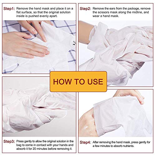 ZIXAOK Moisturizing Hand Mask Gloves for Extra Dry Hands - 5 Pairs Spa Set