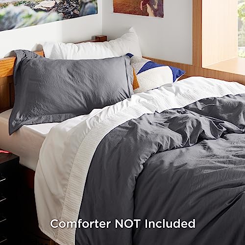 Bedsure Dark Grey Twin Duvet Cover Set - Soft Prewashed Duvet Cover Twin Size, 2 Pieces, 1 Duvet Cover 68x90 Inches with Zipper Closure and 1 Pillow Sham, Comforter Not Included