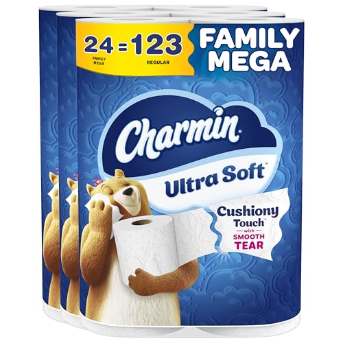 Charmin Ultra Soft Toilet Paper, 24 Family Mega Rolls (123 Regular)