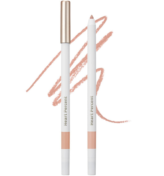 Heart Percent Dote On Mood Lip Pencil Slim, Defines and Fills Creamy Lip Liner Retractable Lipstick Pencil with Built-In Sharpener, 20. Salmon Beige